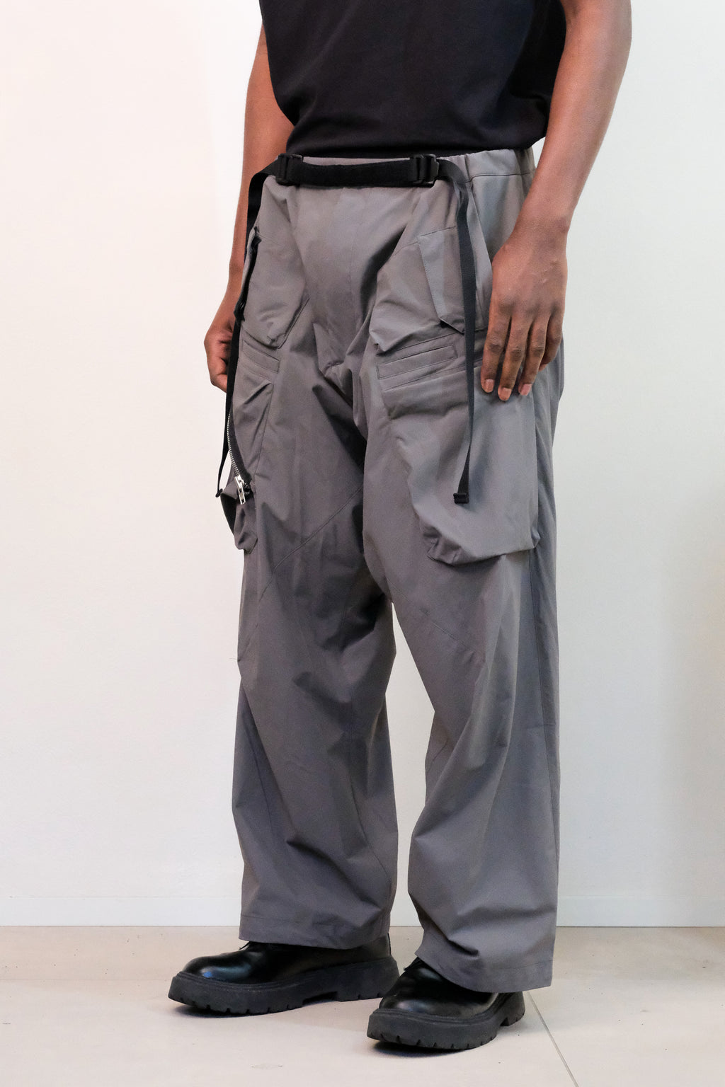 Encapsulated Nylon Ultrawide Drawcord Cargo Trousers